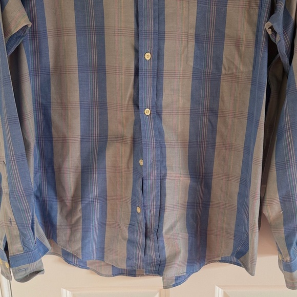 Colours by Alexander Julian Men's Blue and Gray Plaid Shirt Size L 16 1/2 - Picture 3 of 7